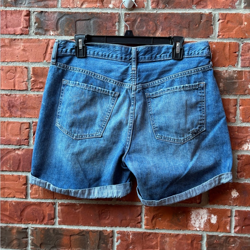 Old Navy Womens 10 Boyfriend Long Denim Blue Jeans Shorts - Picture 4 of 10